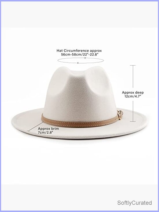 Classic Felt Wide Brim Fedora Hat with Belt Buckle - Panama Style main image 4